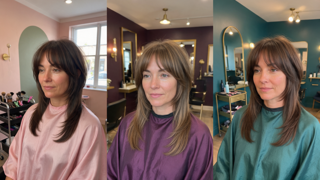 butterfly haircut with curtain bangs