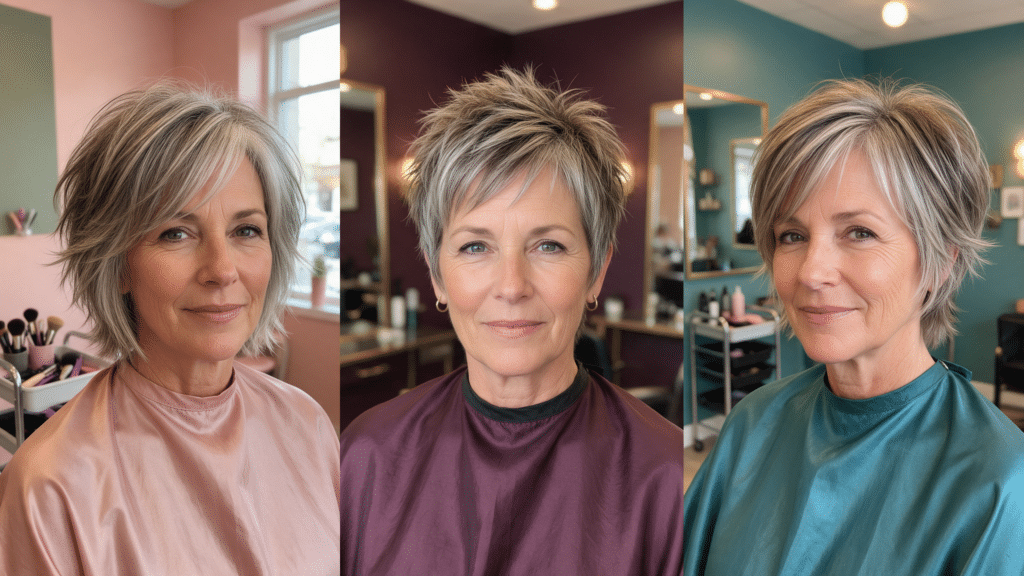 short shaggy haircuts choppy layers fine hair over 50 women